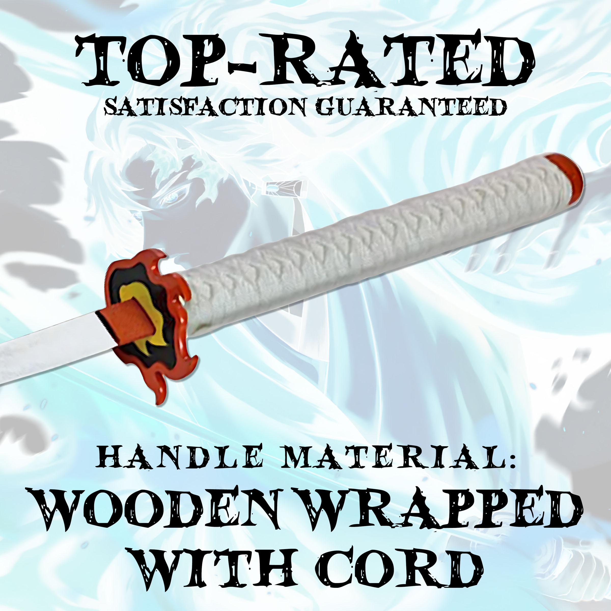 Demon Slayer: Kimetsu no Yaiba - Rengoku Kyoujurou Schwert - handgeschmiedet und gefaltet, Set