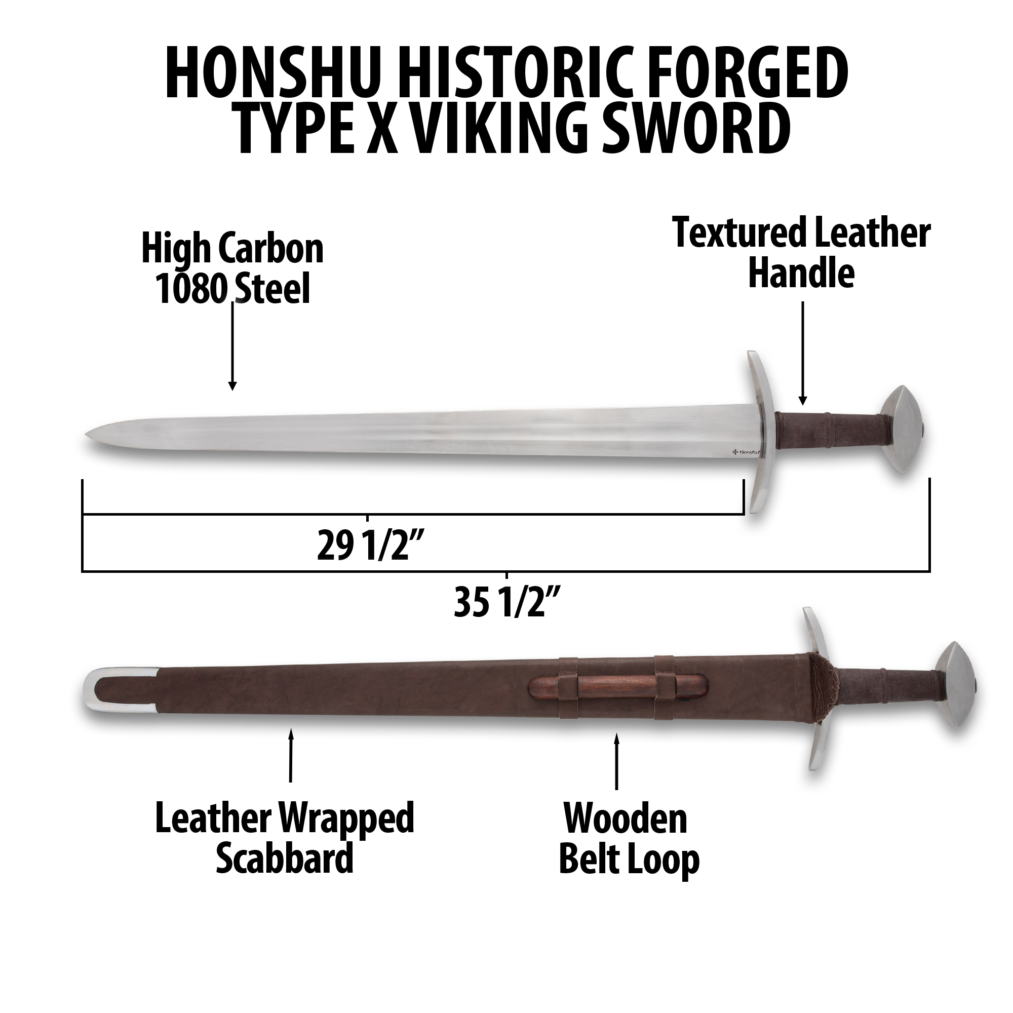 Honshu Historic Forged Type X Viking Sword