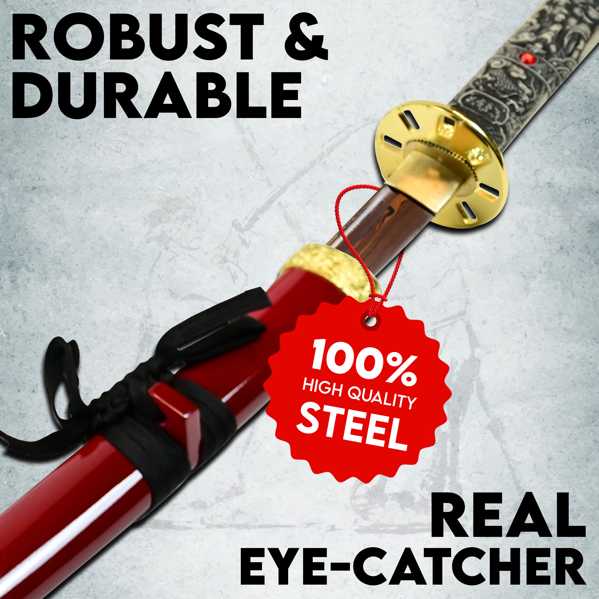Highlander - Connor MacLeod Katana - handgeschmiedet & gefaltet, Set - Blutdamast Edition Highlander - Connor MacLeod Katana - handgeschmiedet & gefaltet, Set - Blutdamast Edition