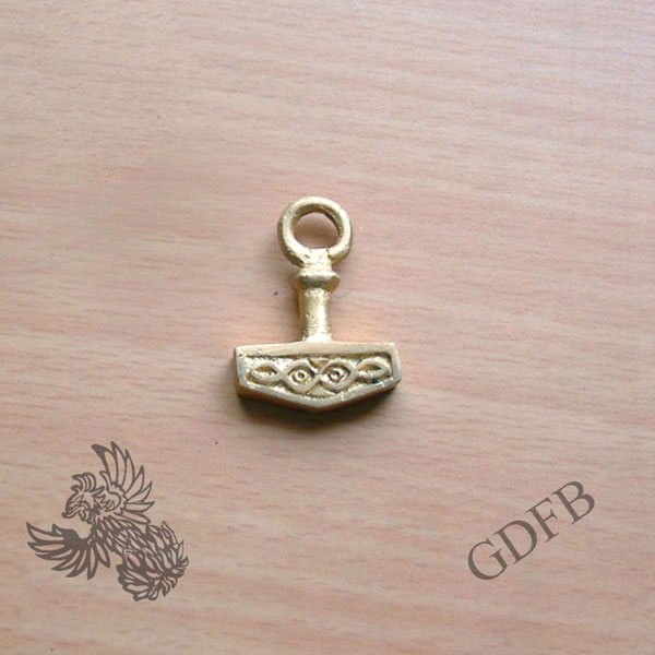 Thorhammer from brass, 3 x 2,2 cm