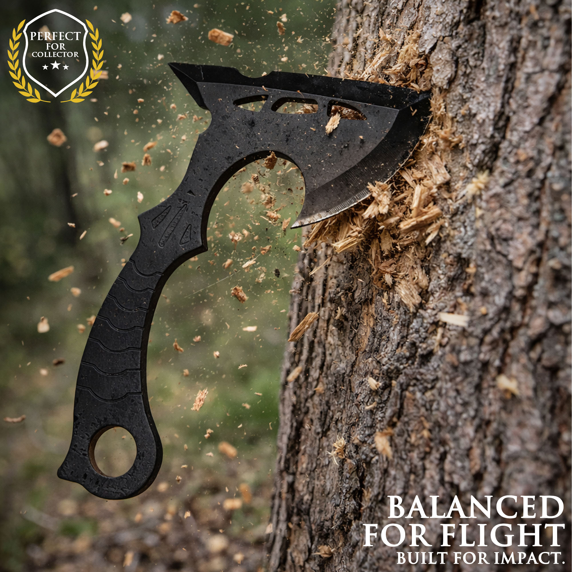 3 throwing knives + 3 throwing axes – throwing set with nylon pouch