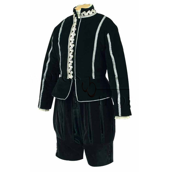 Schwarzer Samt-Wams Gr. L