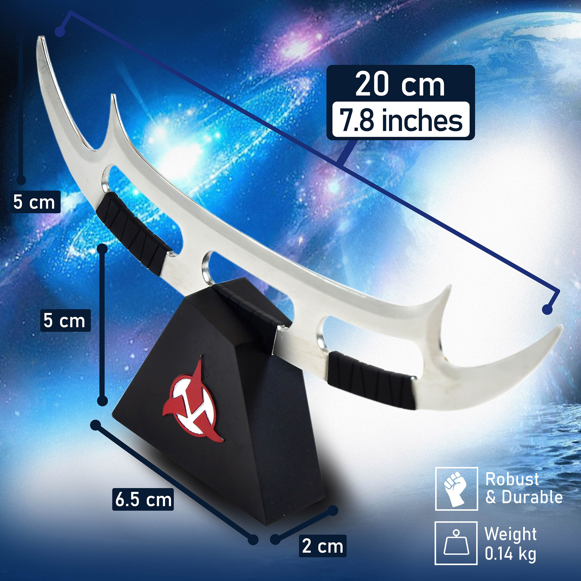 Star Trek - Klingon Bat'Leth with Stand, Letter Opener, Miniature
