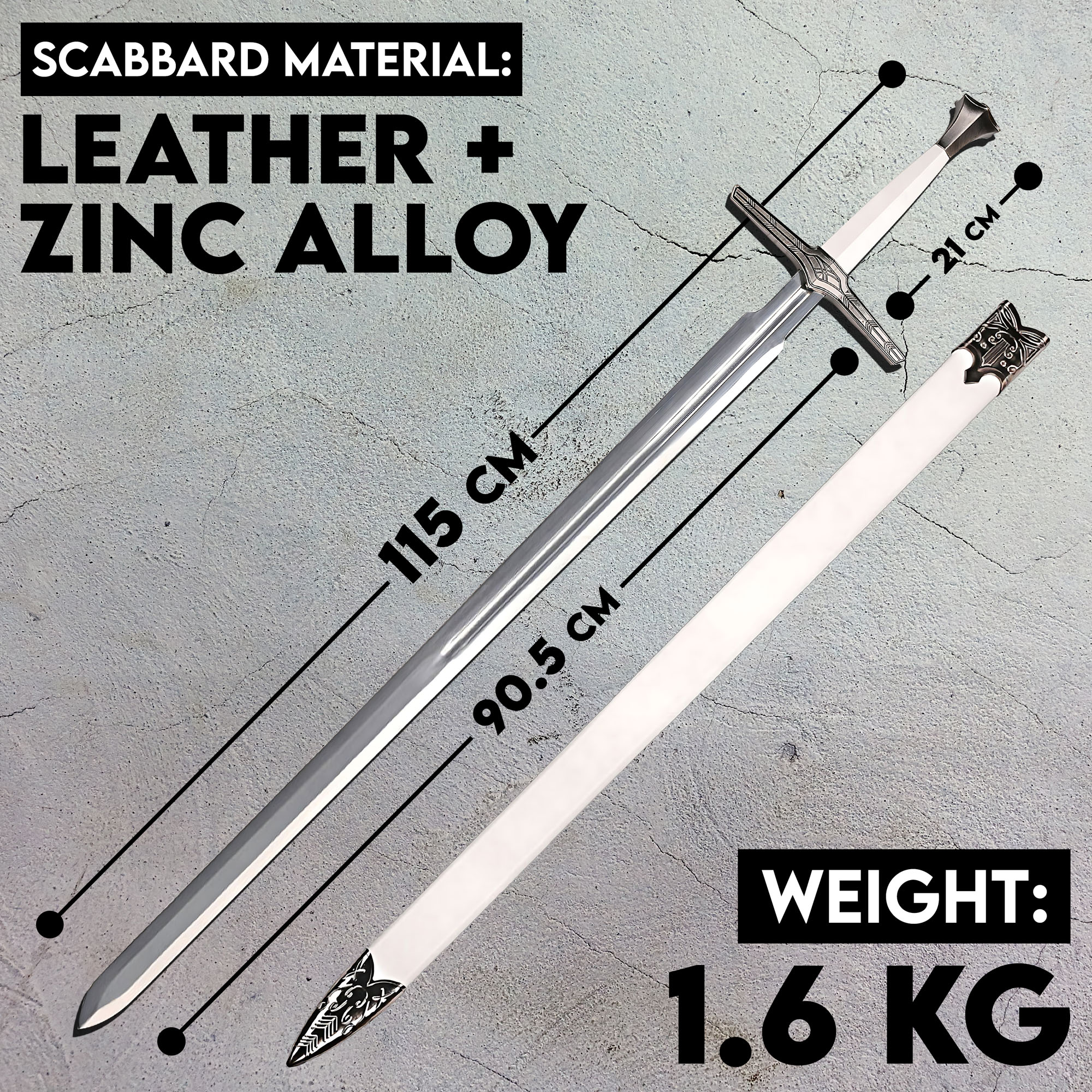 Witcher - Silber Schwert mit Scheide, Netflix Version