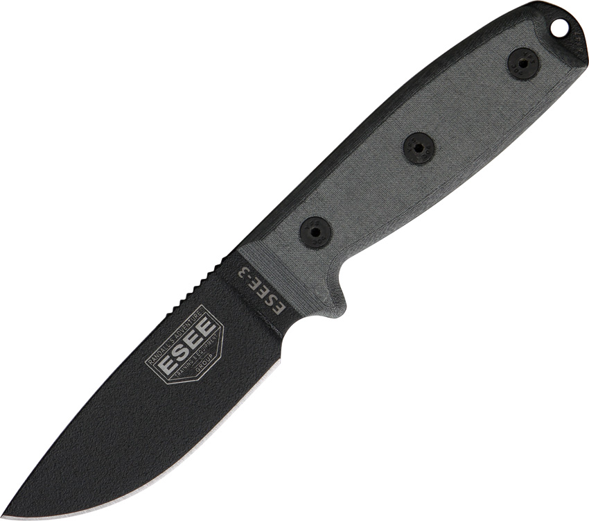 Esee Modell 3 Standardklinge mit Molle Back Version, schwarz