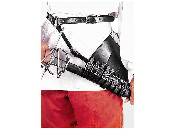Belt with multi strapped right handed sword hanger 