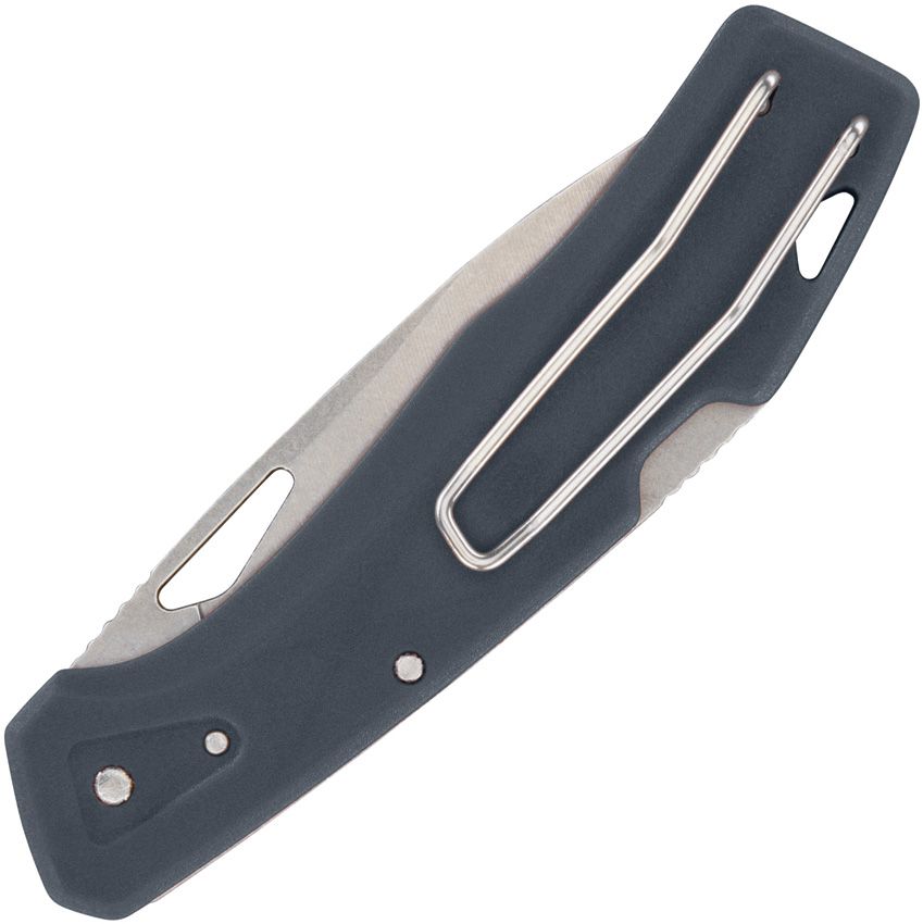 LST, Stonewashed Clip Point Blade, Urban Blue GFN Handle
