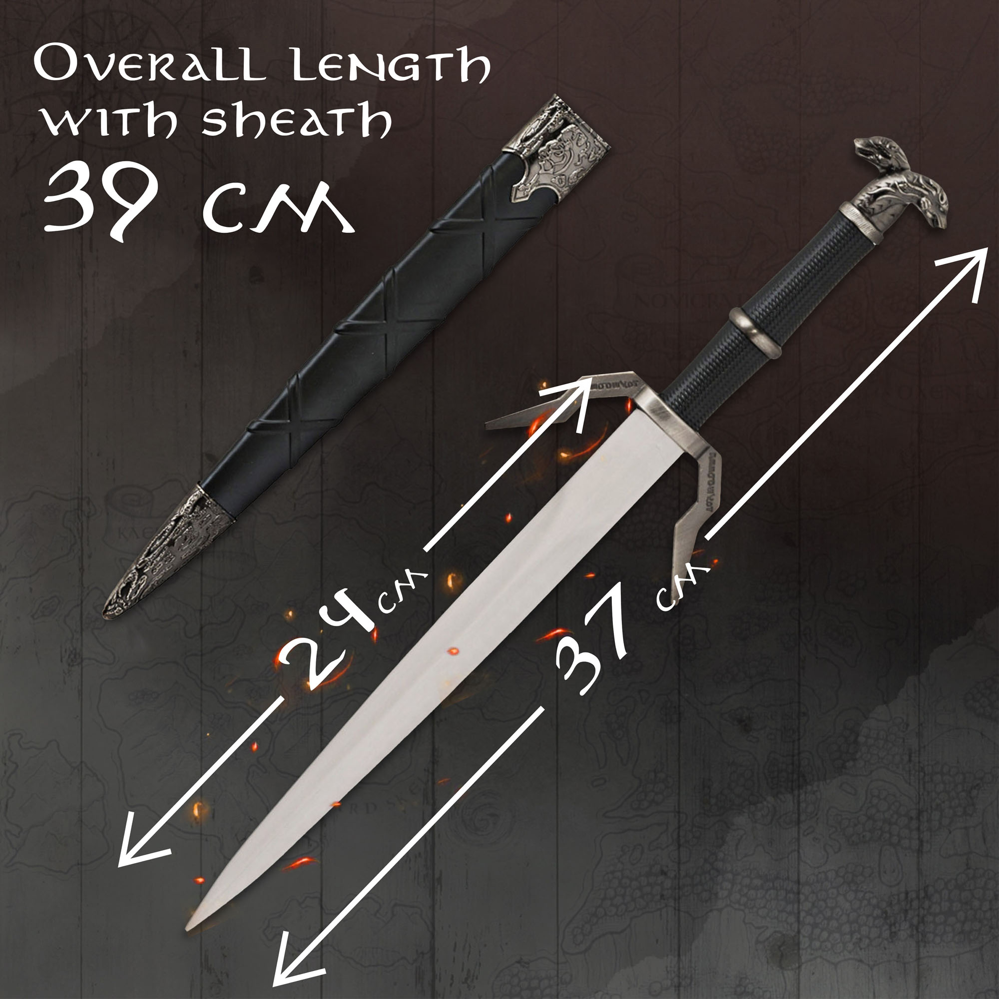 Witcher - silver dagger with sheath