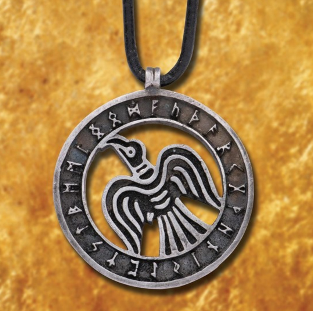 Viking Raven Pewter Pendant