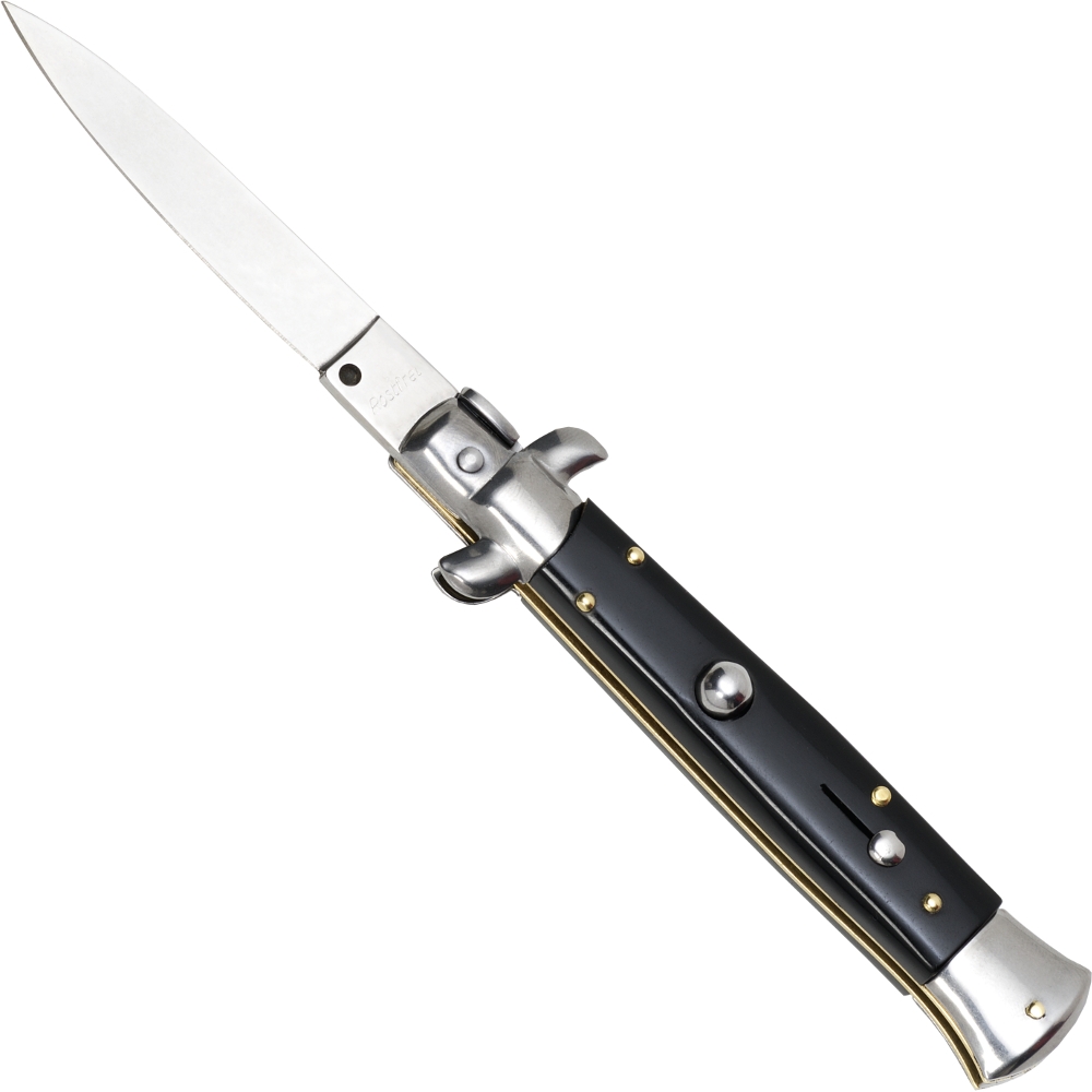 Spring knife stiletto, black