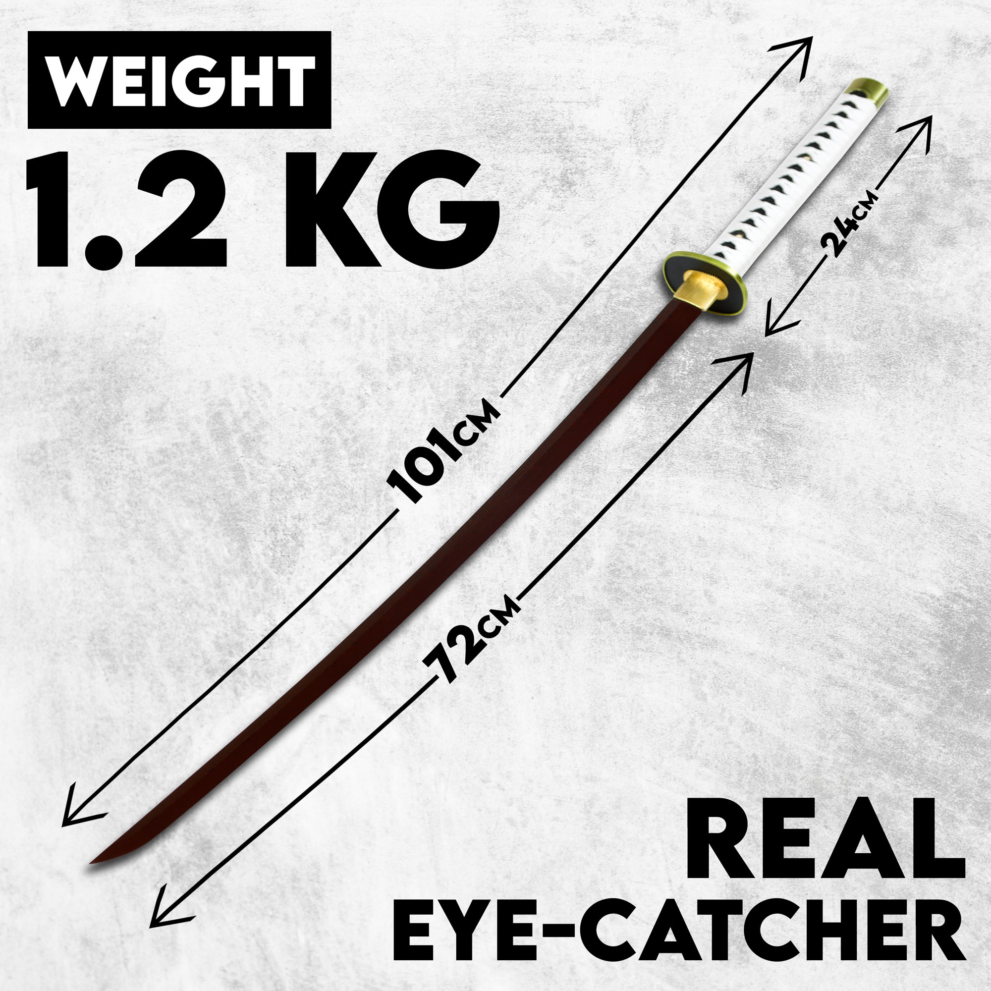 Wado-Ichi-Monji by Roronoa Zoro katana - handforged & folded, Set - Blood Damascus Edition