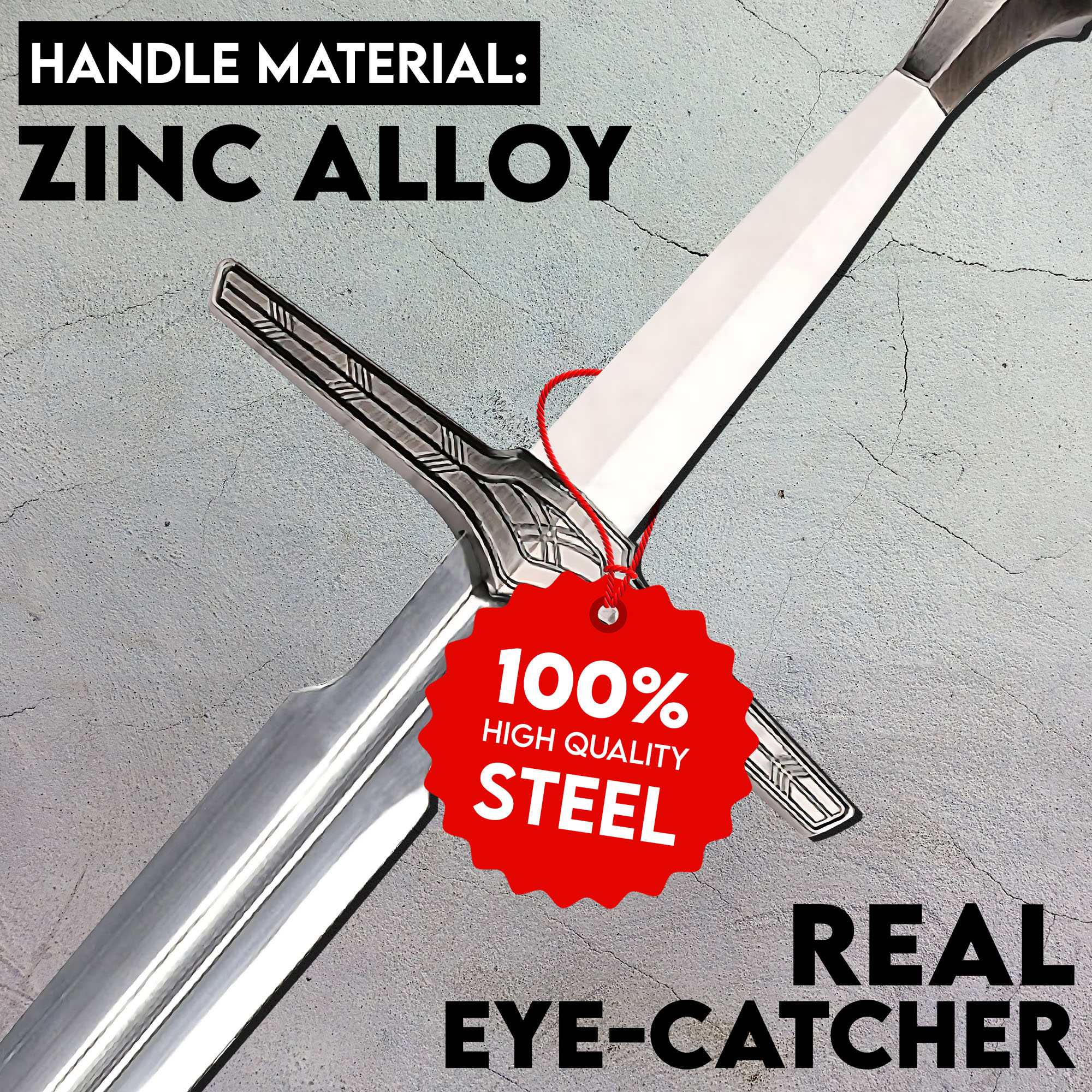 Witcher - Silber Schwert mit Scheide, Netflix Version