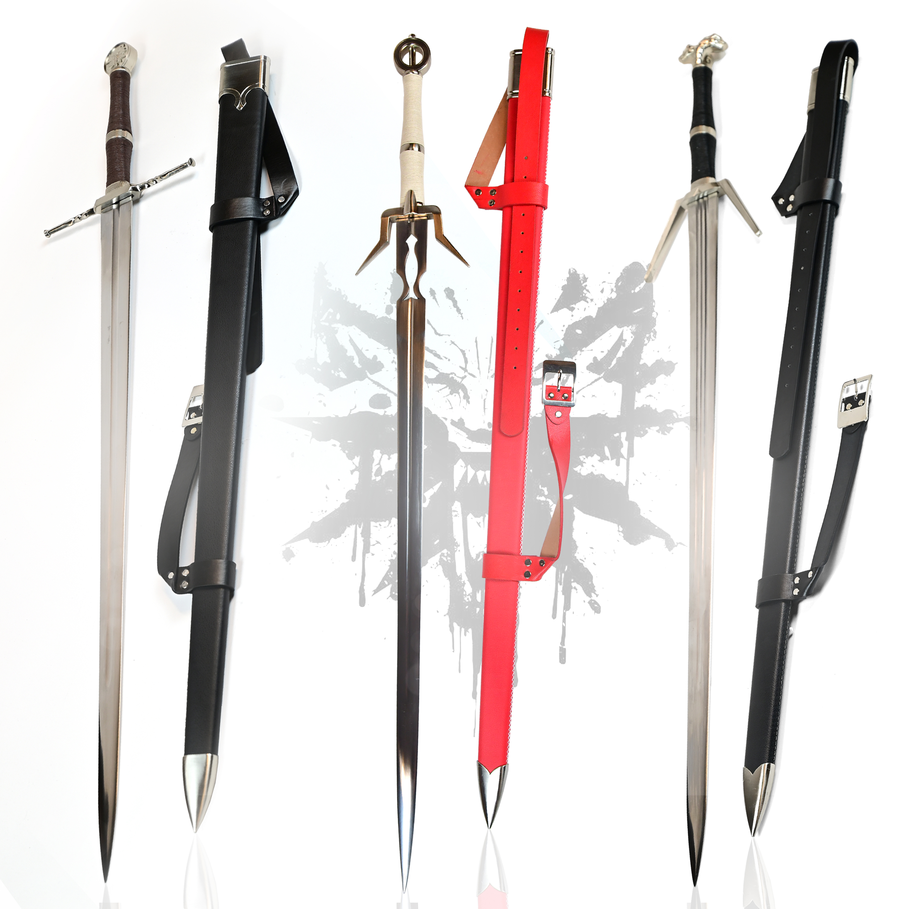 Witcher - Stahl + Silber Schwert + Ciri's Schwert mit Scheide (Bundle)