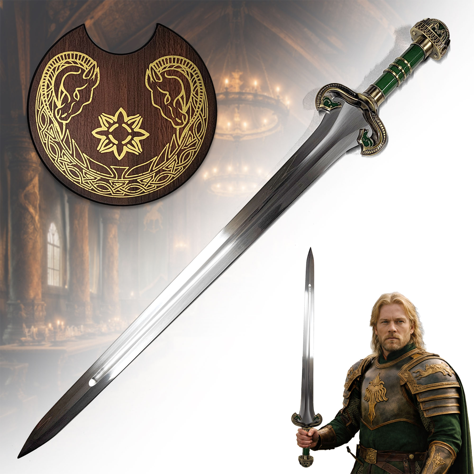 Théodreds Schwert mit Wandhalter