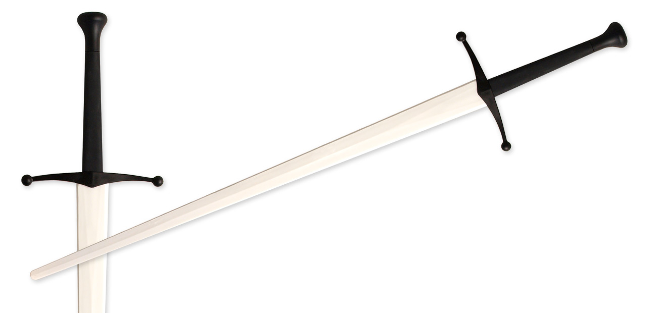 Synthetisches Sparring-Langschwert – weiße Klinge mit schwarzem Griff