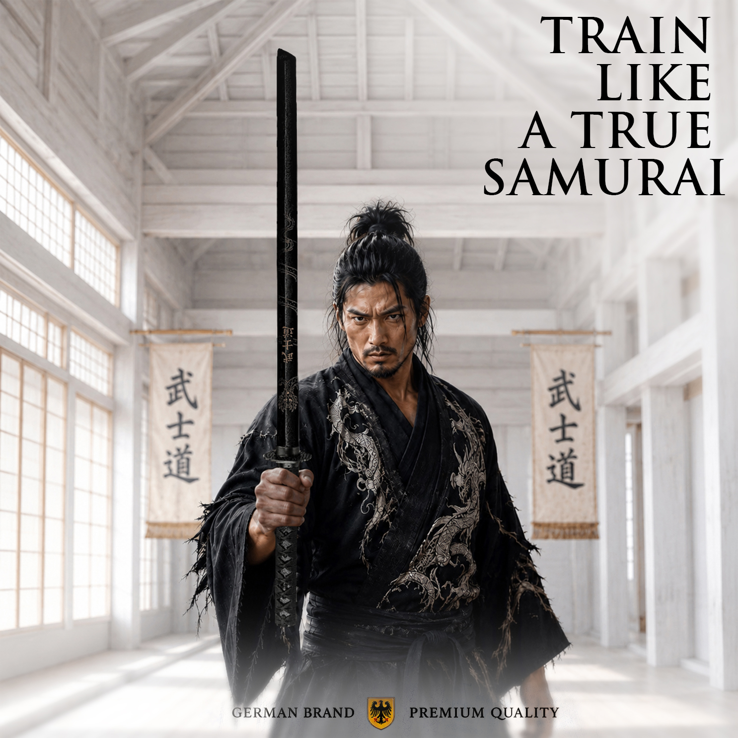 Bokken "Bushido Dragon" – Hartholz-Samuraischwert (98 cm) mit Drachen-Motiv