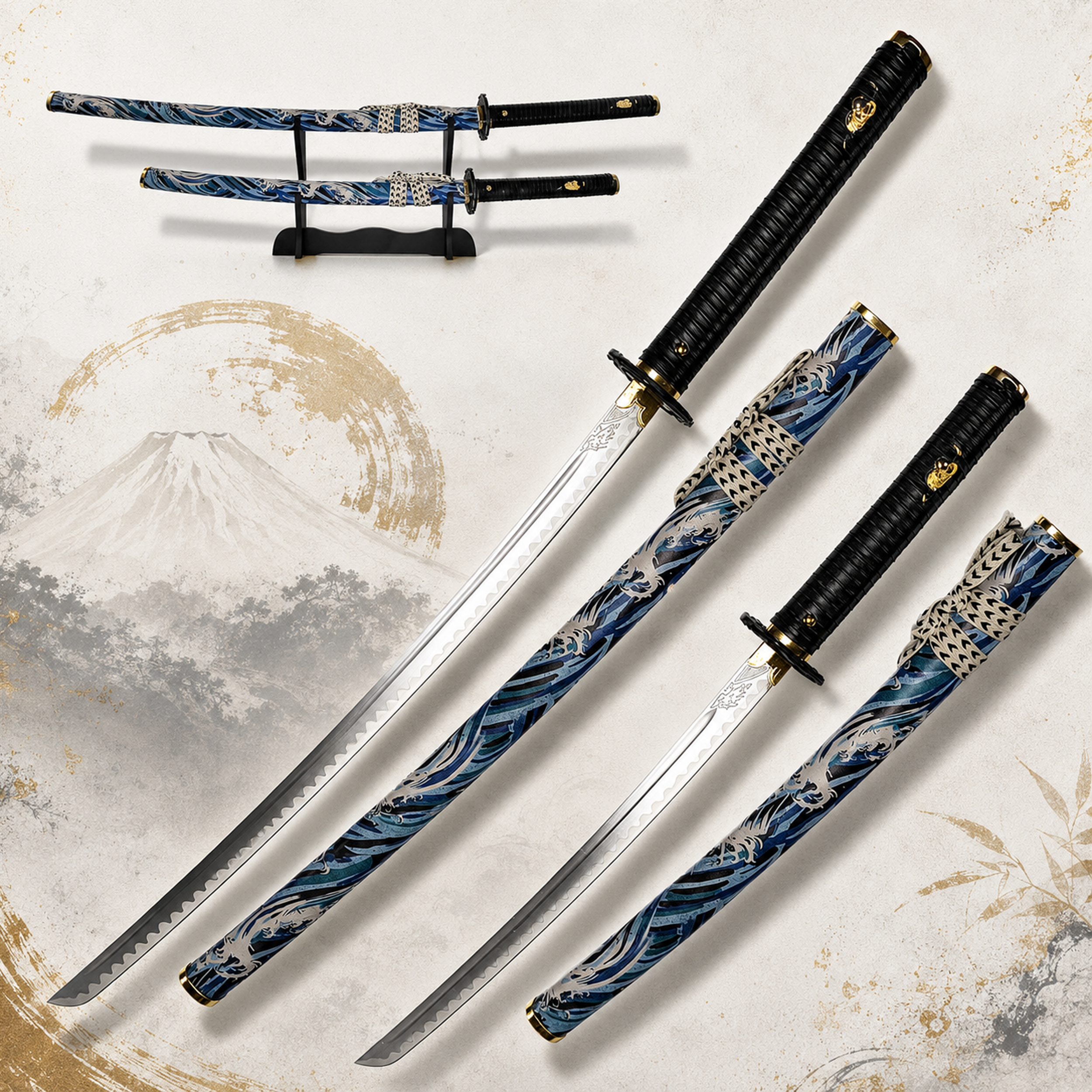 Ghost of Yōtei: "The Wolf's Daisho" – Katana & Wakizashi Set inkl. Doppelständer