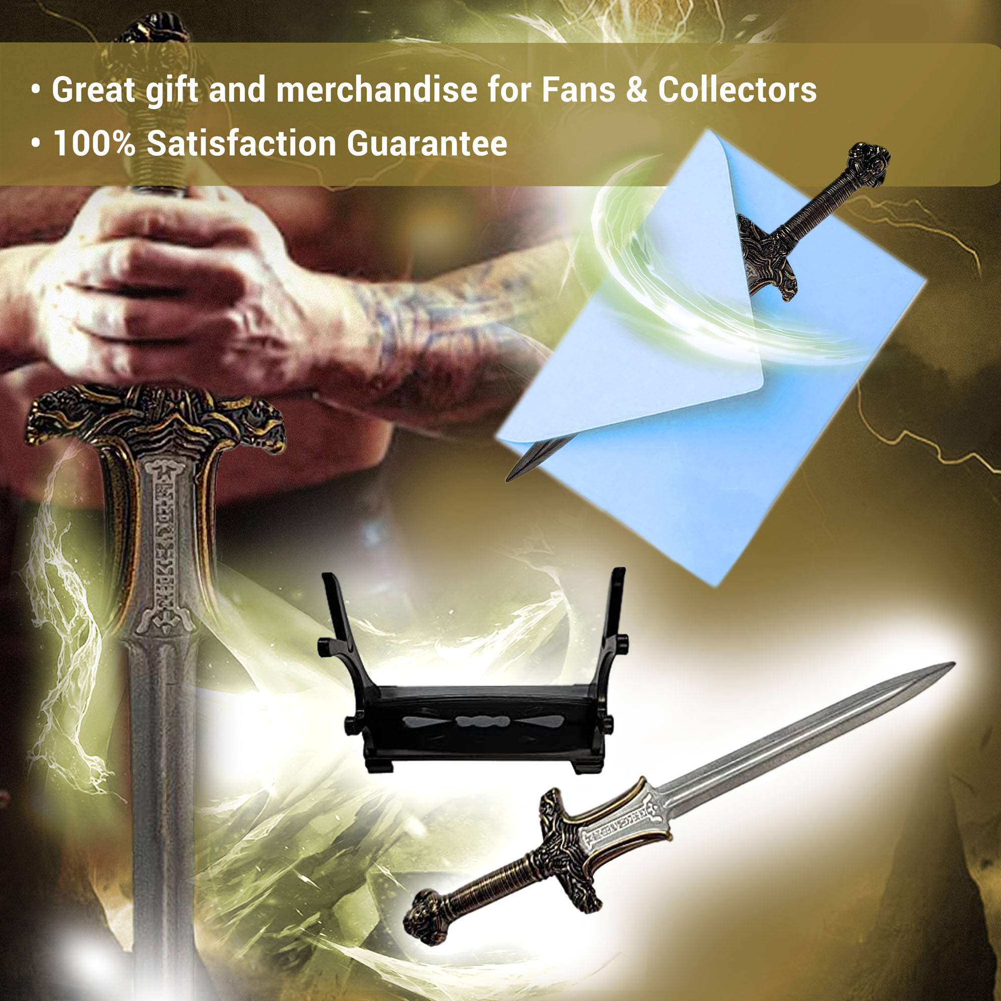 Conan Miniature Atlantean Sword Letter Opener with stand