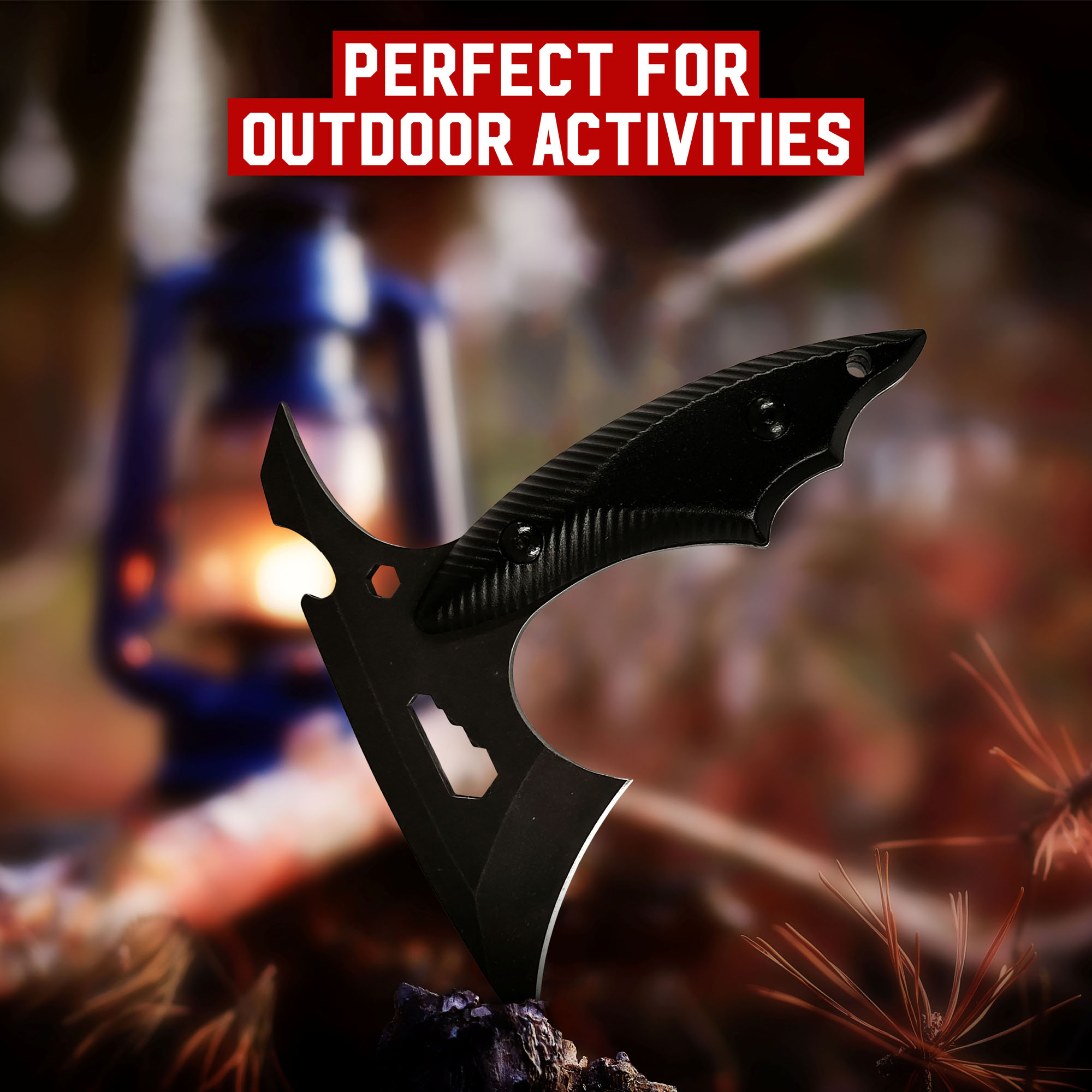 Camping Axe with Sheath, Black Blade