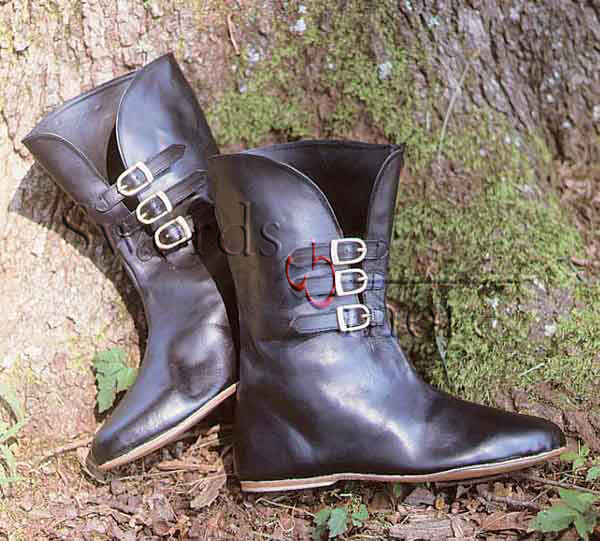 Mittelalterliche Lederstiefel, Größe 39