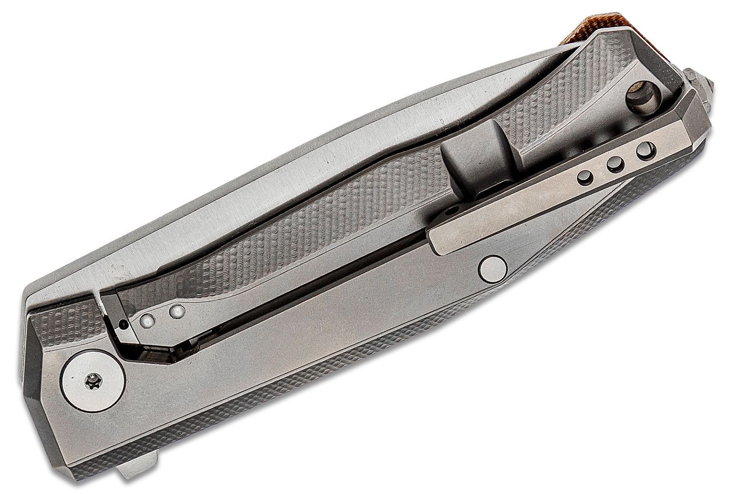 Myto, M390 Satin Blade, Natural Canvas Micarta and Titanium Handle