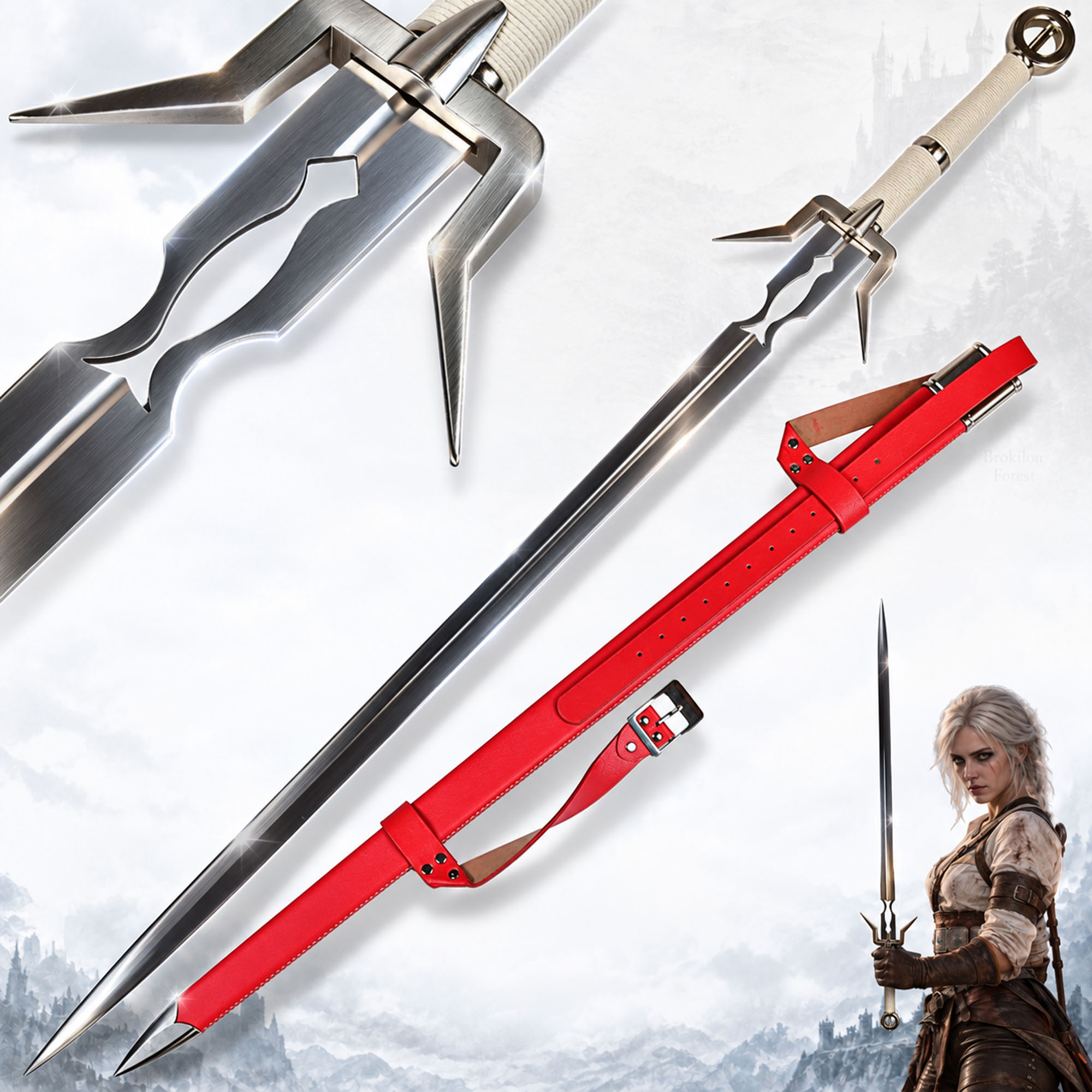 Witcher - Zireael Sword of Ciri handforged with scabbard