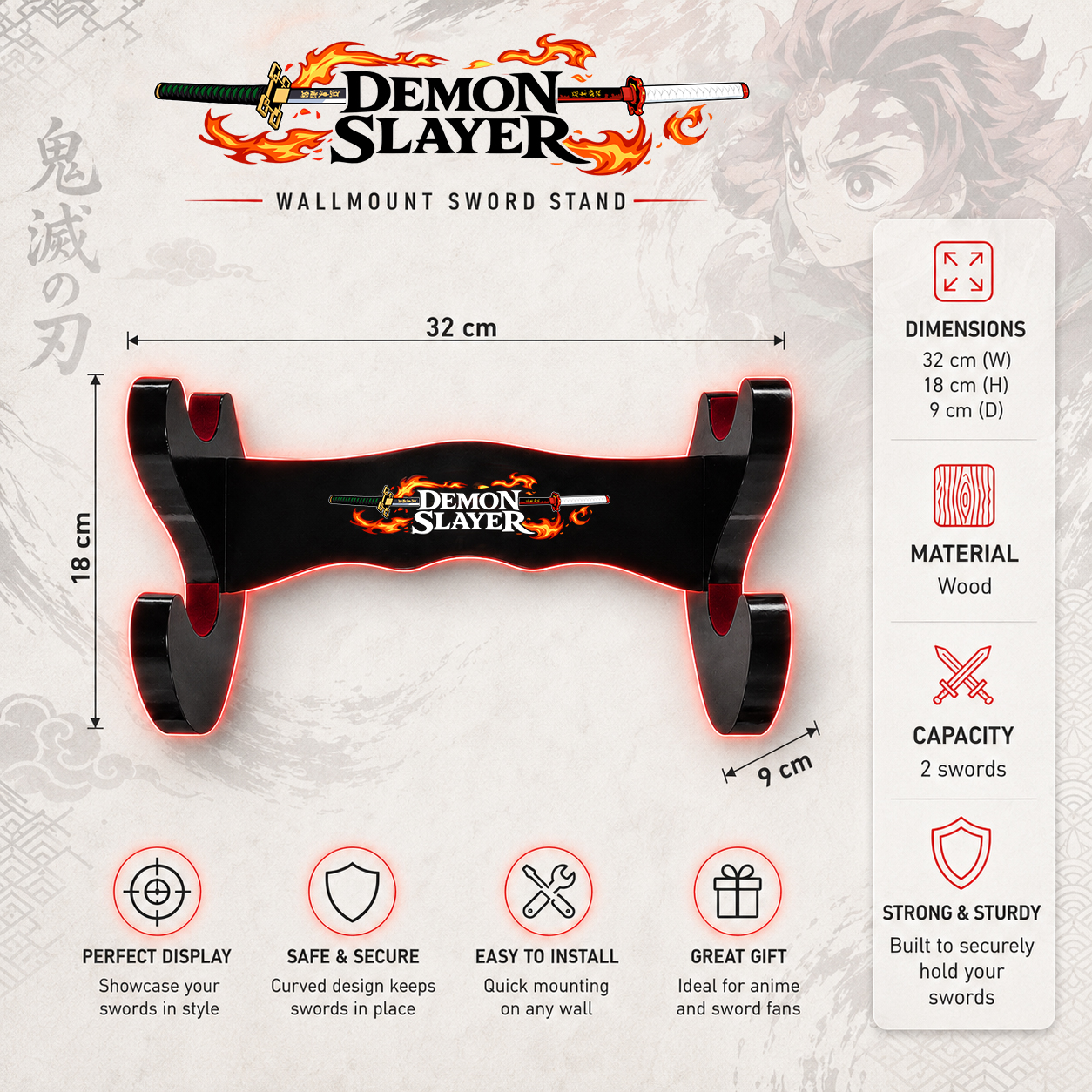 Demon Slayer Wandhalter - Perfekt für deine Demon Slayer Schwerter