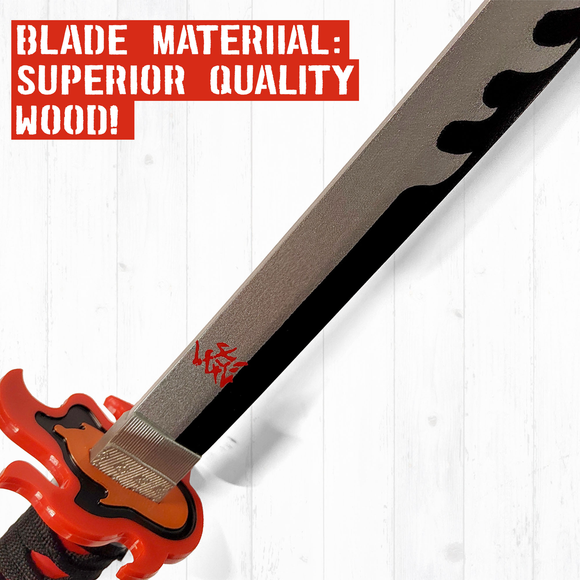 Demon Slayer - Tanjiro Kamado Schwert v2 - Fire Breath aus Holz mit Scheide