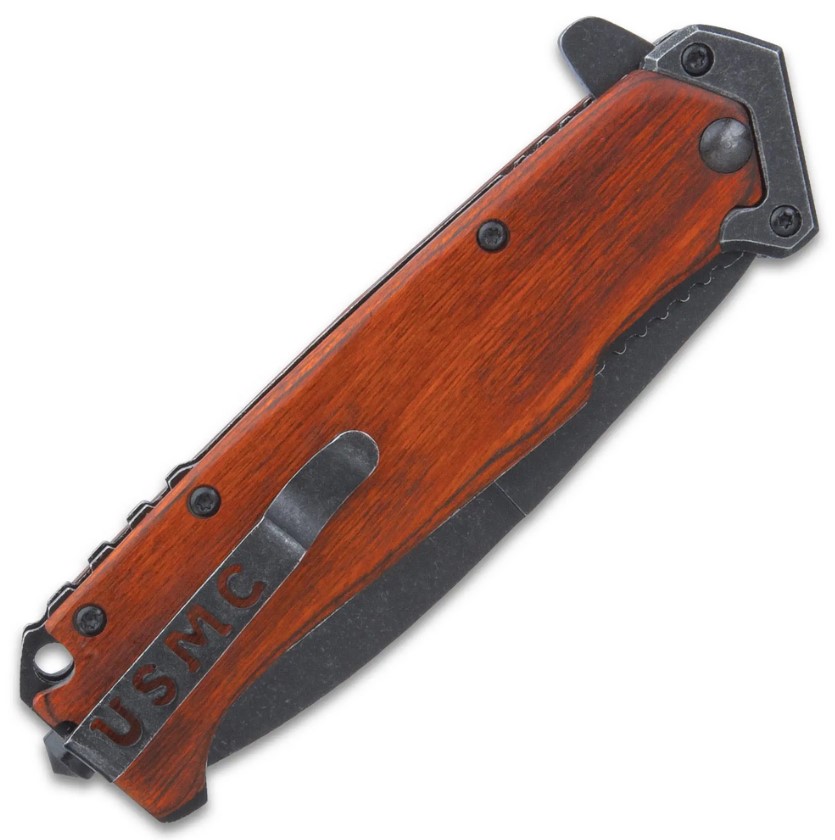 USMC Beachhead Serrated Folding Pocket Knife