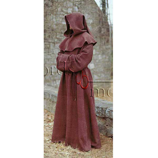 Monks Robe and Hood, brown, normal size
