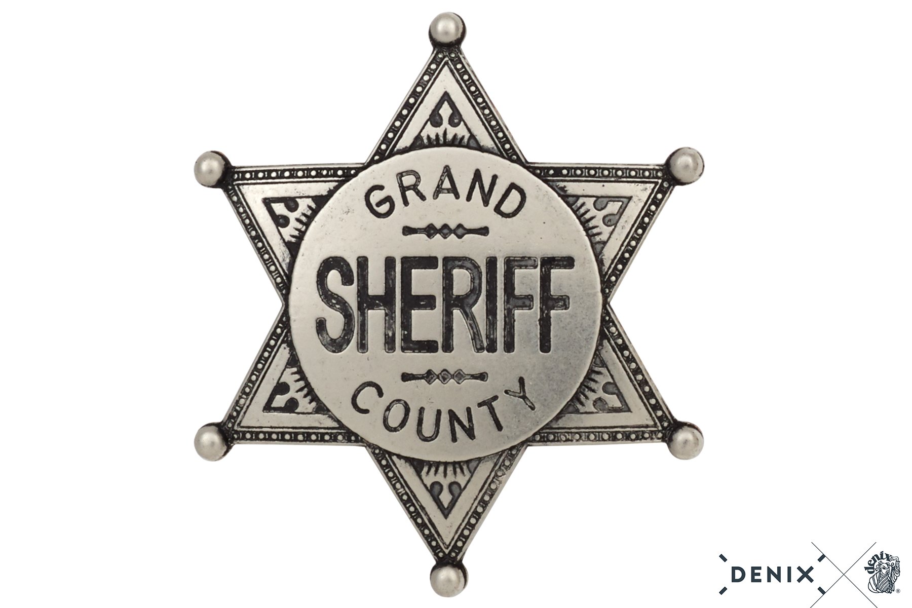 10 Sheriffsterne "Grand County" nickelfarben