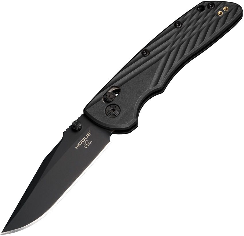 Deka ABLE, CPM-MagnaCut Black Cerakote Clip Point-Klinge, schwarzer Polymergriff