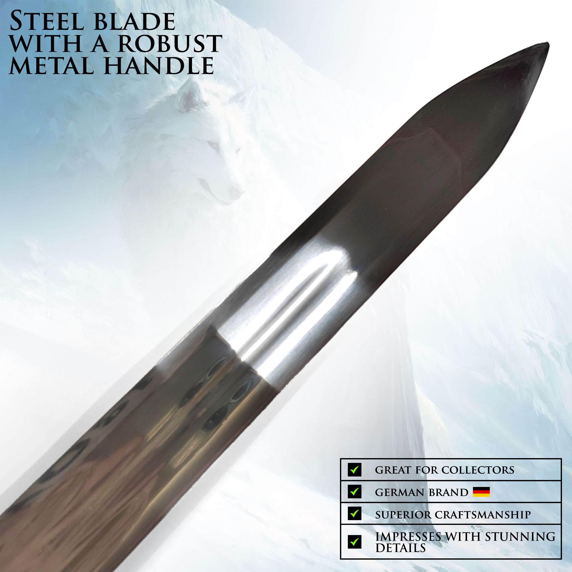 Jon Snow's "Longclaw" Replica Sword (Game of Thrones) with Wall Mount
