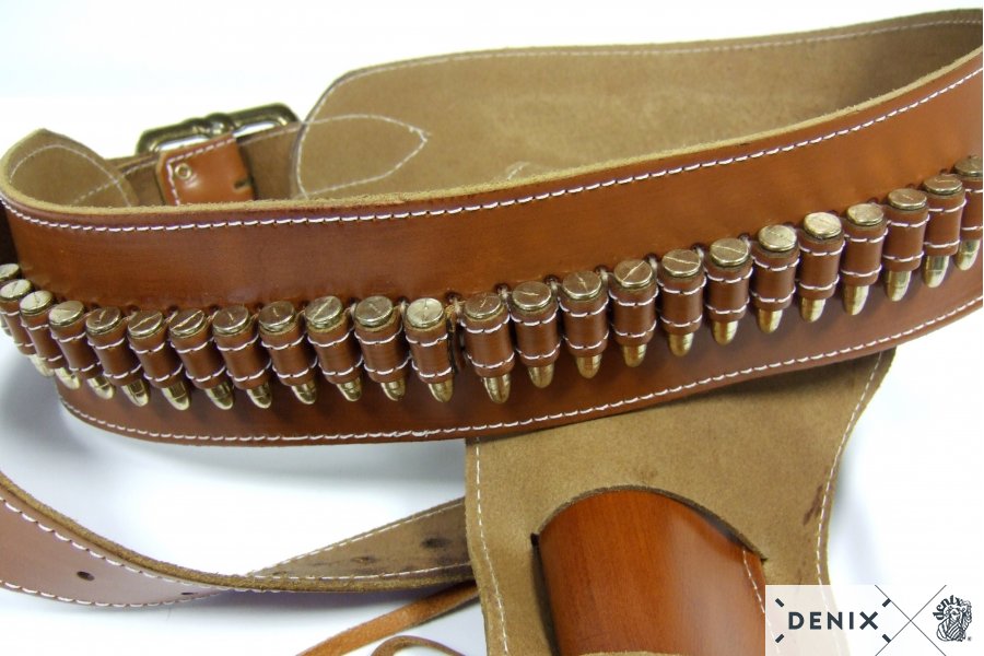 Leather Colt Belt, for 1 colt, with 24 balls, with sheriff's star