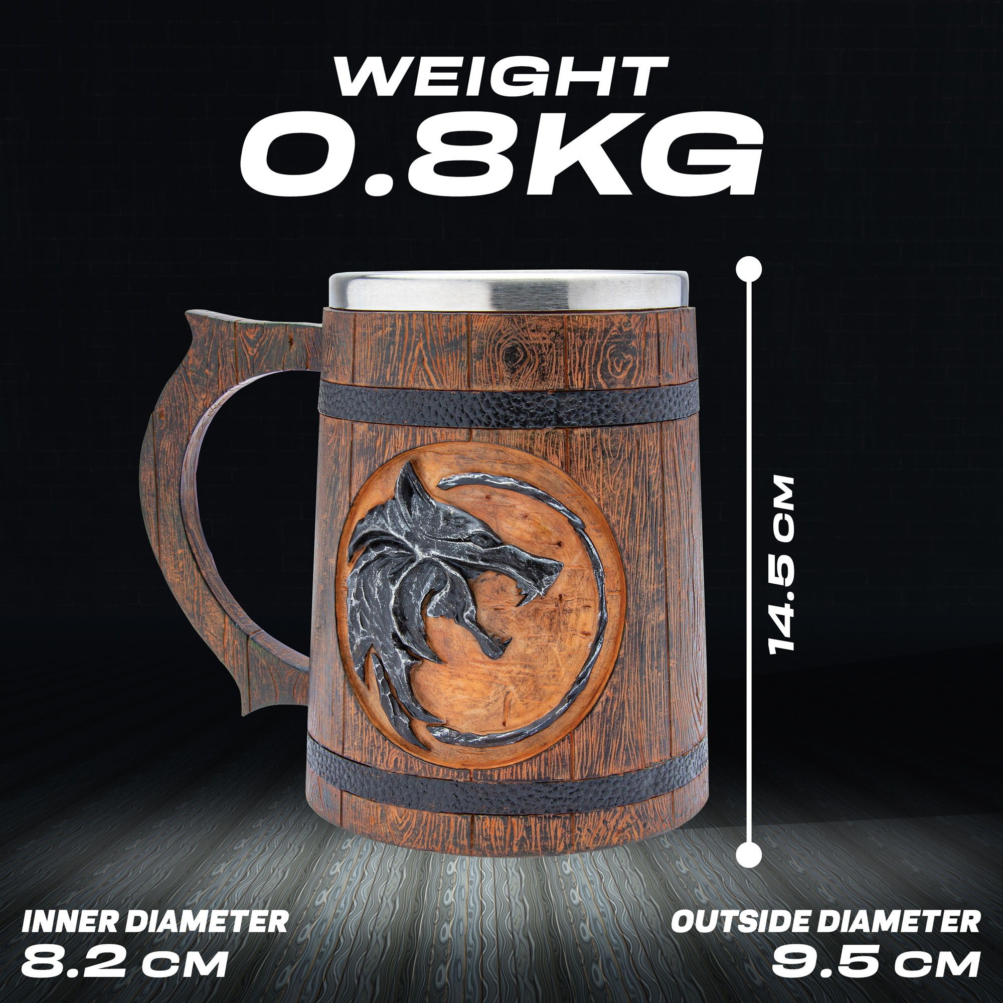 The Witcher - Geralt's Wolf Medallion Bierkrug