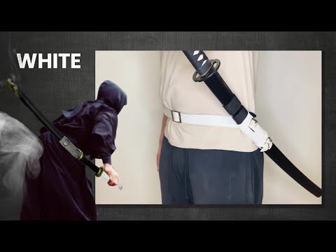 Katana Sword Belt Holder, White