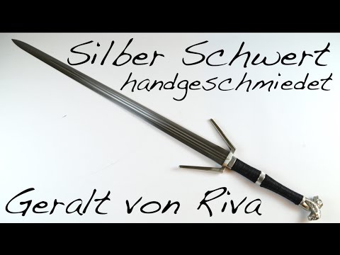 Witcher - Silber Schwert mit Scheide, handgeschmiedet